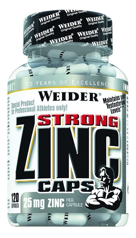 Weider Strong Zinc 25 mg - 120 kapslar – Weider förpackning