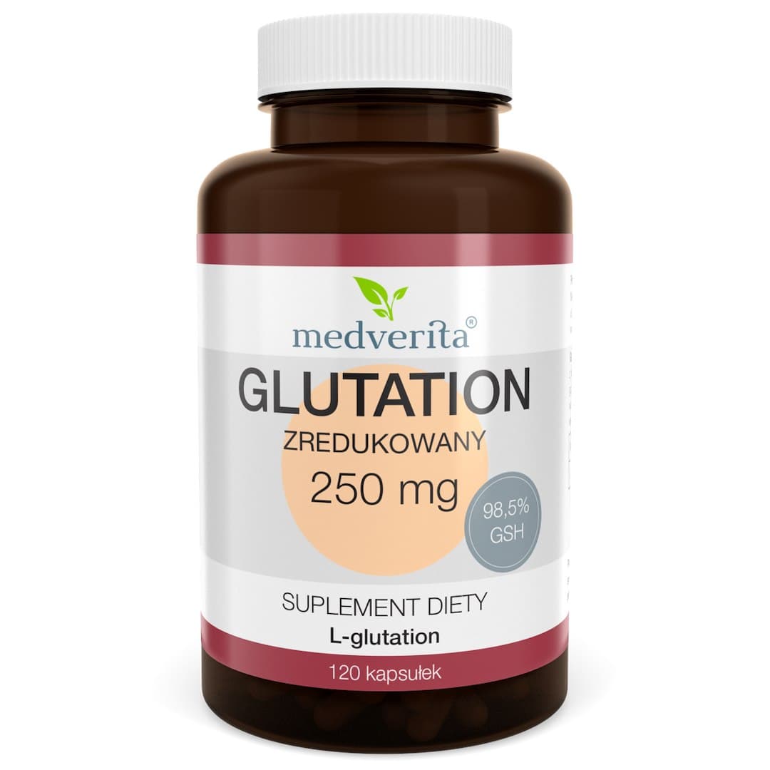 Medverita Glutation zredukowany 250 mg 120 kapslar – Medverita embalagem