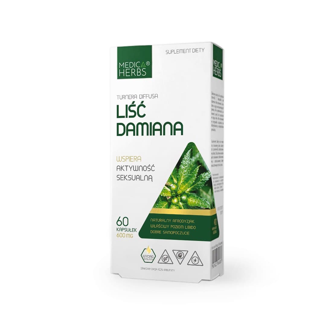 Medica Herbs - Damiana Leaf - 60 kapslar – Medica Herbs förpackning
