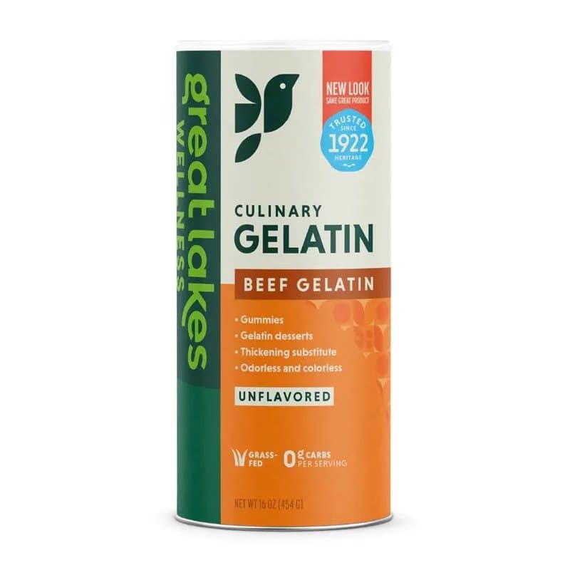 Great Lakes Culinary Gelatin Nötköttsgelatin 454g – Great Lakes förpackning