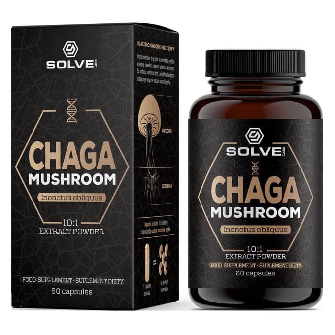 SolveLabs Chaga (Błyskoporek podkorowy) 10:1 Extrait 60 capsules