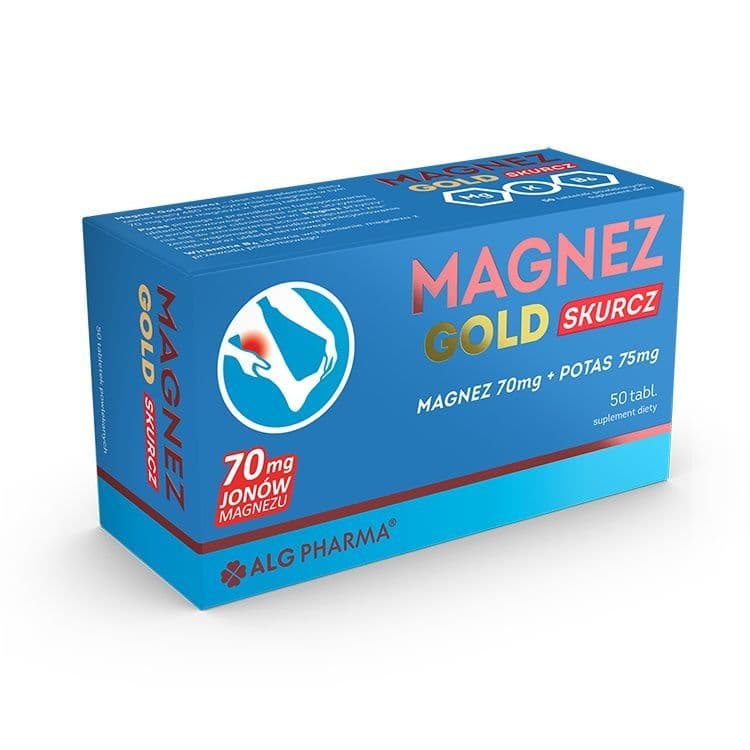 Alg Pharma Magnez Gold Skurcz 50 tabletter – Alg Pharma embalagem