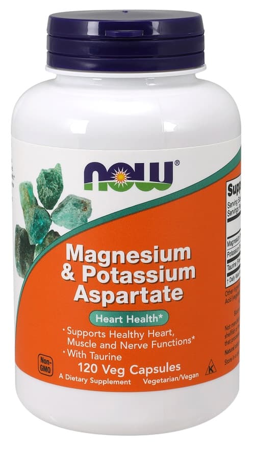 NOW Foods - Magnesium & Potassium Aspartate - 120 Vcaps – NOW Foods förpackning