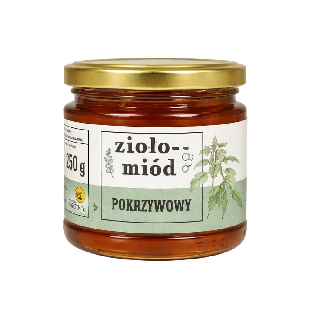 Bartnik Sądecki - Bartnik Nettle Herbal Honey 250g – Bartnik Sądecki förpackning