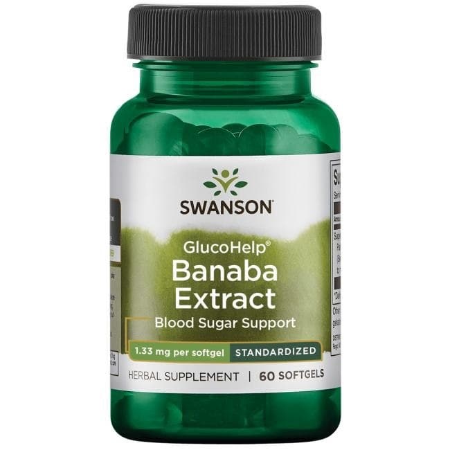 Swanson GlucoHelp Banaba Extract 60 Sgels – Swanson förpackning