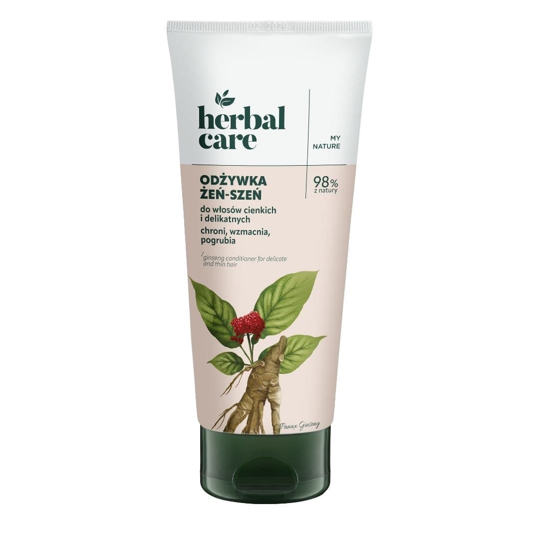 Herbal Care - Ginseng Conditioner för Fint och Känsligt Hår - 200ml – Herbal Care förpackning