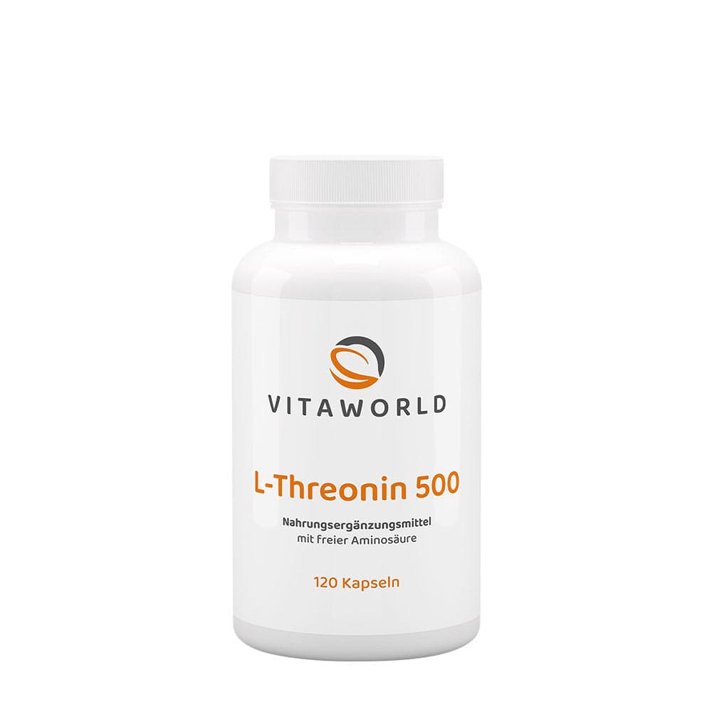 Vitaworld - L-Threonine 500 - 120 kapslar – Vitaworld förpackning
