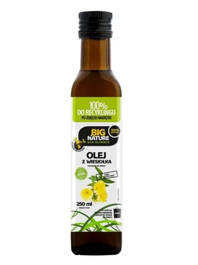Big Nature Nattljusolja Kallpressad 250ml – Big Nature förpackning