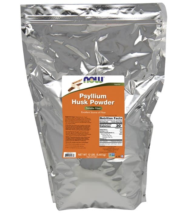 NOW Foods - Psyllium Husk Powder 454 g pulver – NOW Foods förpackning