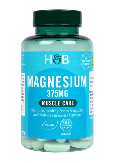 Holland & Barrett Magnesium 375mg Muscle Care tabletter – Holland & Barrett förpackning