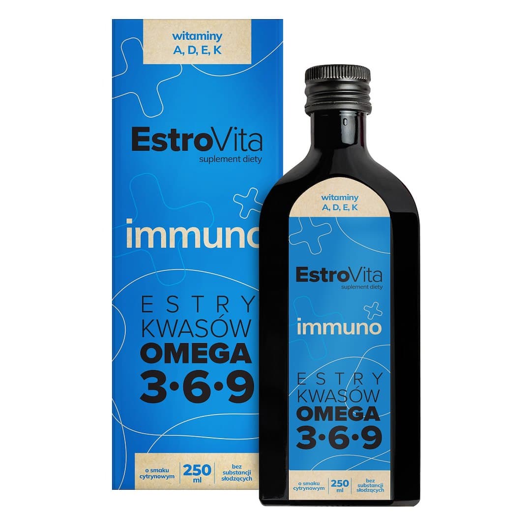 EstroVita Immuno Kwasy Omega 3-6-9 Odporność 250 ml – Estrovita verpakking