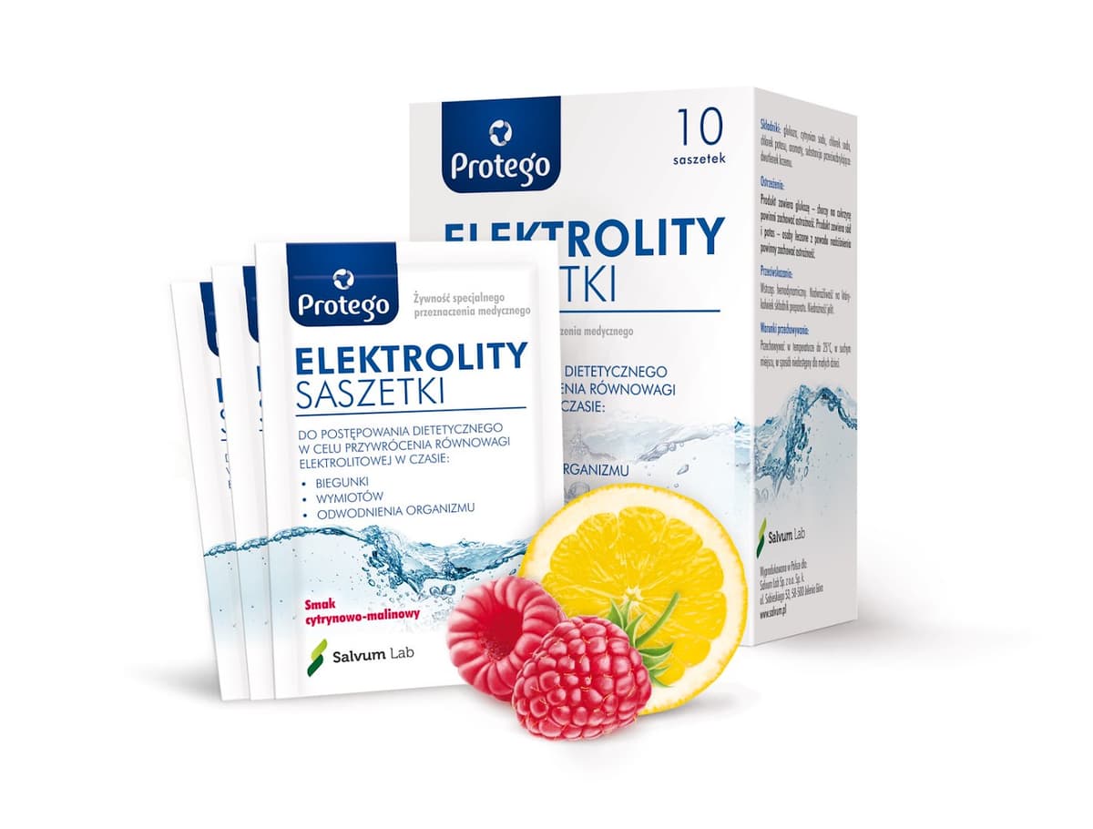 Protego Elektrolity Citronsmak - Hallon 10 påsar | Salvum Lab – Protego empaque