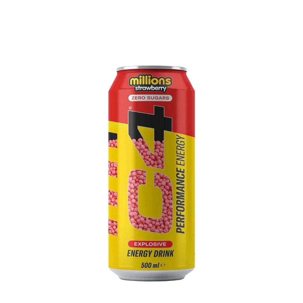 Millions - C4 Explosive Energy Drink Strawberry 500ml – Millions förpackning