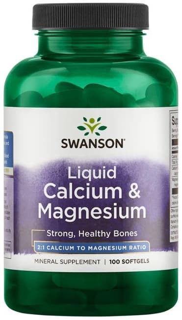 Swanson - Flytande Kalcium & Magnesium - 100 Mjukgelkapslar