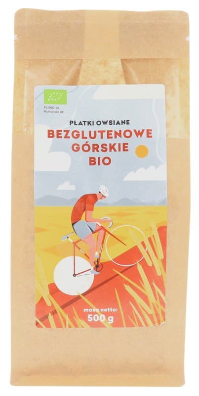 Pięć Przemian - Glutenfria Ekologiska Havreflingor 500g – Pięć Przemian förpackning