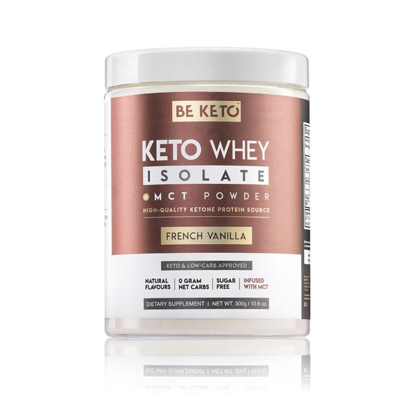 BeKeto Keto Izolat Białka z MCT - Francuska wanilia 300g – BeKeto opakowanie