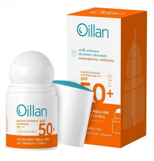 Oillan - Protective Roll-On Sunscreen - 50ml – Oillan förpackning