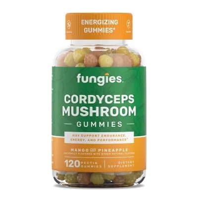Fungies - Cordyceps Mushroom Gummies (Mango & Pineapple - 120 Gummies) – Fungies förpackning