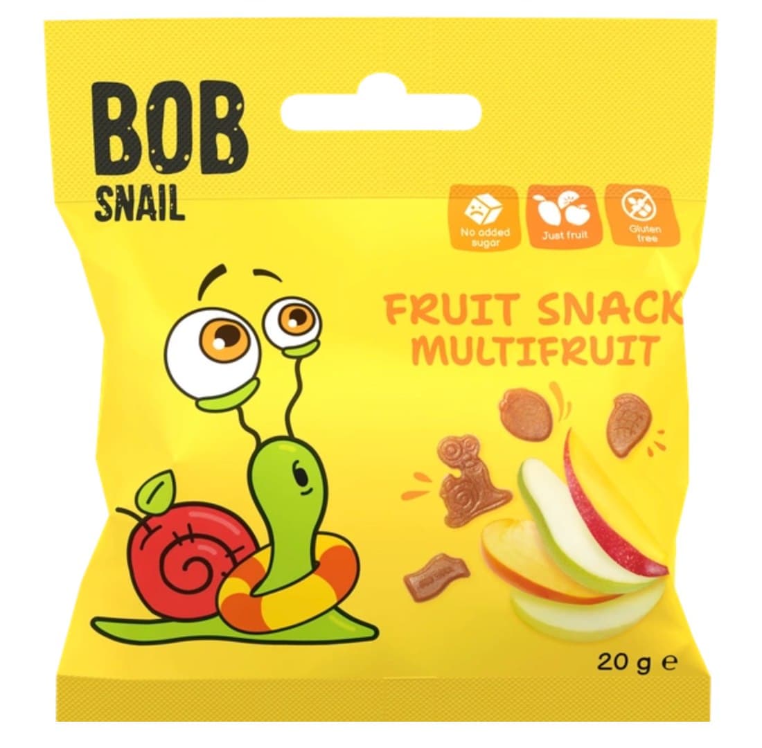 BOB SNAIL Przekąska wieloowocowa 20 g | EKO WITAL – BOB SNAIL förpackning
