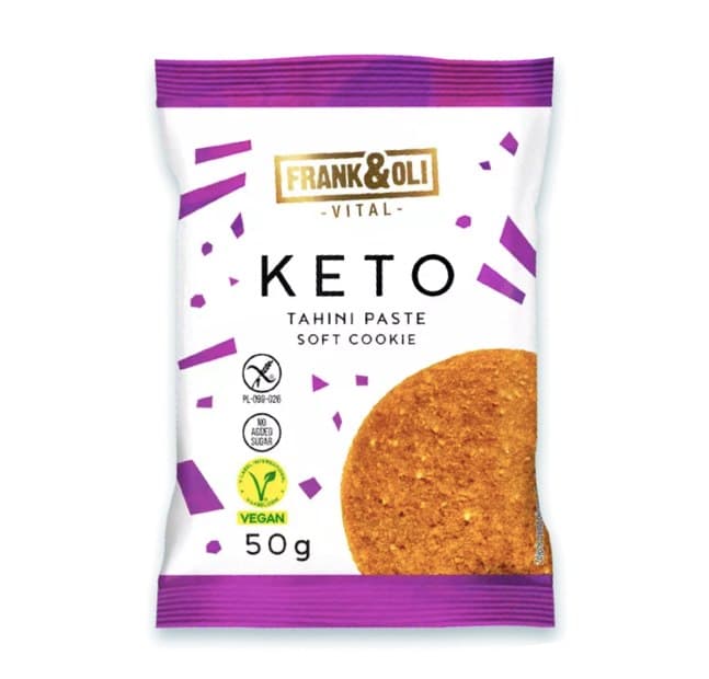 Frank&Oli Keto Soft Cookie Tahini 50g – Frank&Oli förpackning