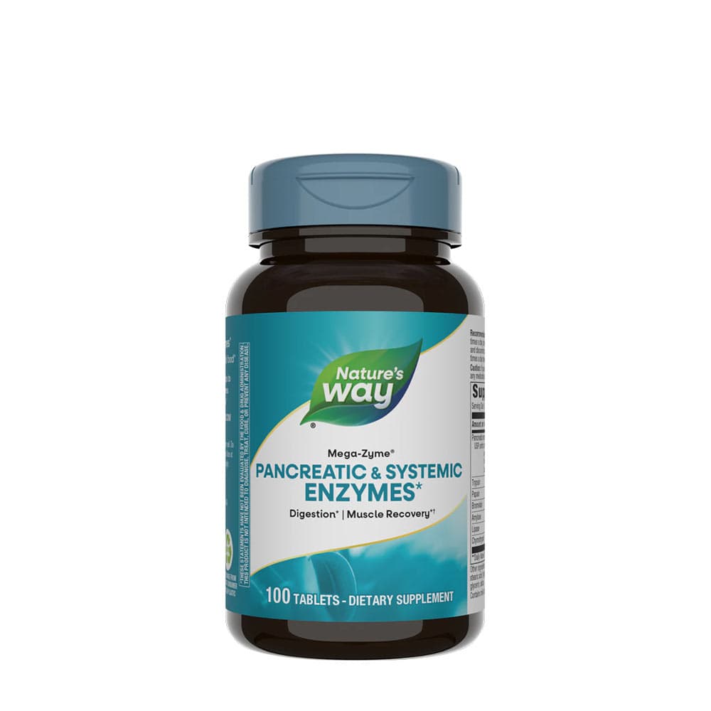 Nature's Way - Mega-Zyme Pancreatic & Systemic Enzymes - 100 tabletter – Nature's Way förpackning