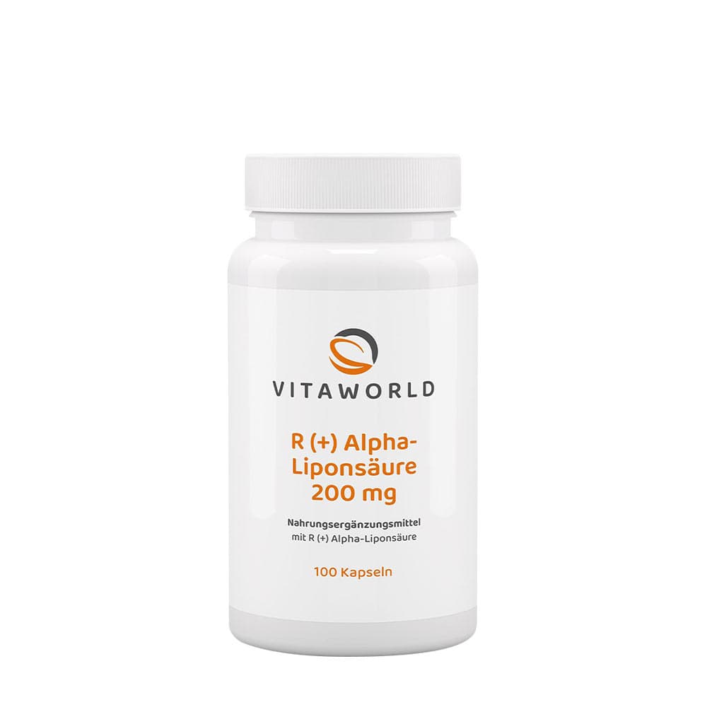 Vitaworld R (+) Alpha Lipoic Acid - 200 mg - 100 kapslar – Vitaworld förpackning