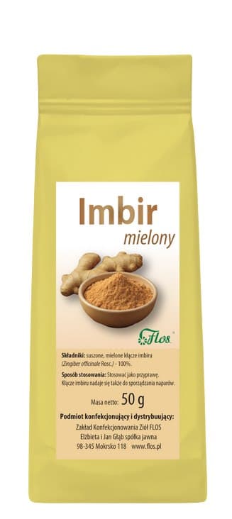 Flos - Malen Ingefära 50g – Flos förpackning