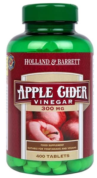 Holland & Barrett - Apple Cider Vinegar, 300mg - 400 tabletter – Holland & Barrett förpackning