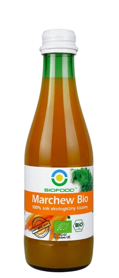 BIOFOOD - Ekologisk Fermenterad Morotsjuice 300ml – Bio Food förpackning