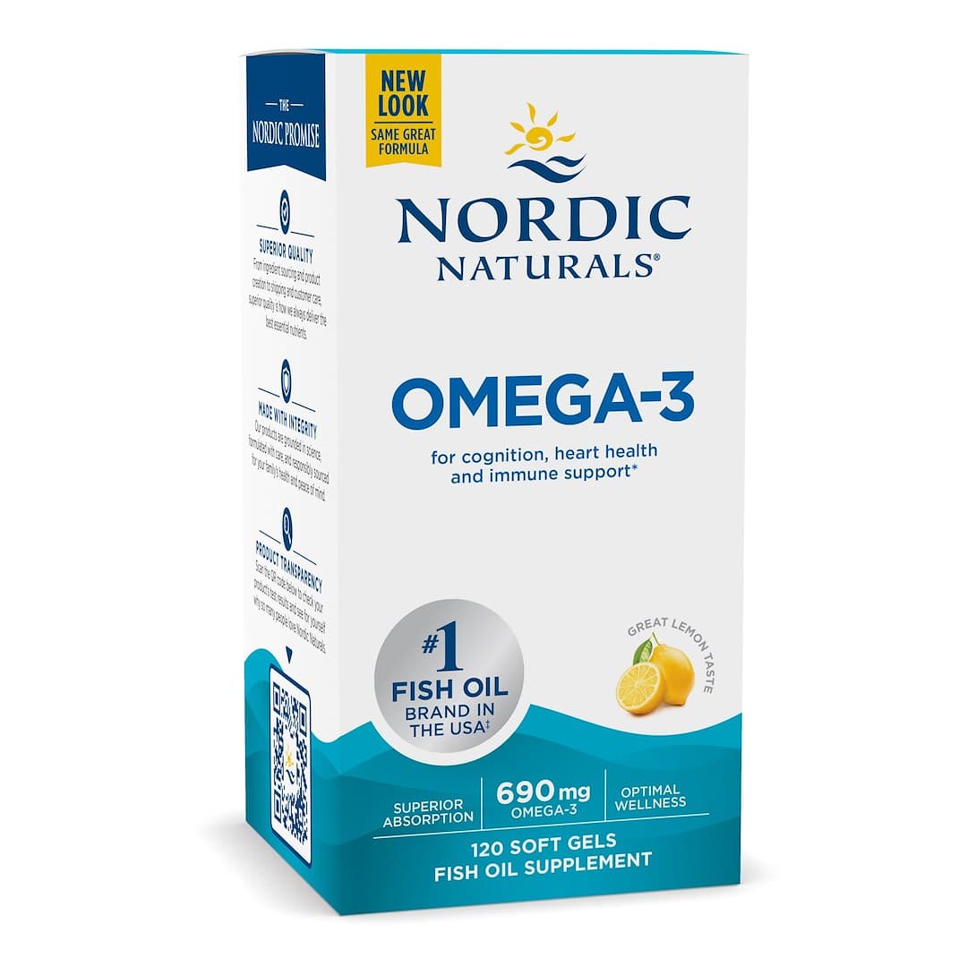 Nordic Naturals Omega-3, 690mg – 120 mjuka kapslar, Citron – Nordic Naturals förpackning
