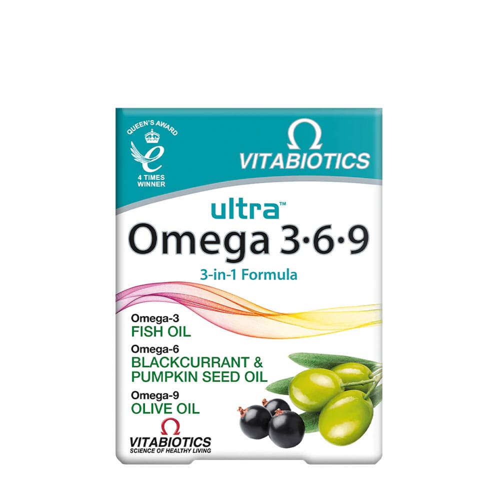Vitabiotics Ultra Omega 3-6-9 - 60 kapslar – Vitabiotics förpackning