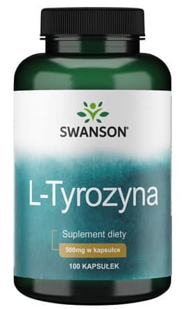 Swanson L-Tyrosine 500 mg - 100 kapslar – Swanson förpackning