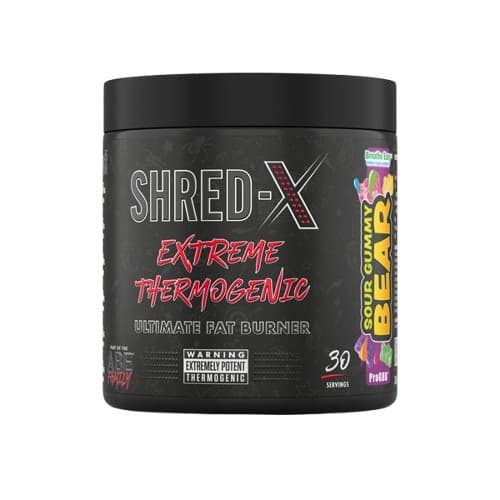 Shred-X Powder (Sour Gummy Bear - 300g) | Velocity-Fuel – Applied Nutrition förpackning