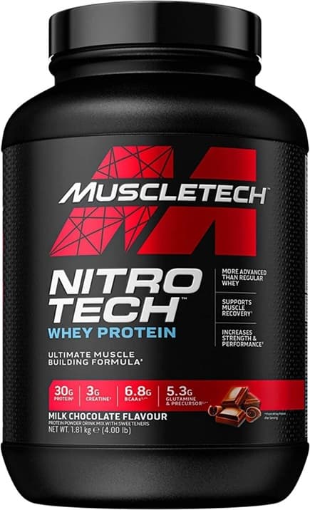 Muscletech Nitro-Tech Whey Protein Pulver 1,8 kg – Muscletech förpackning