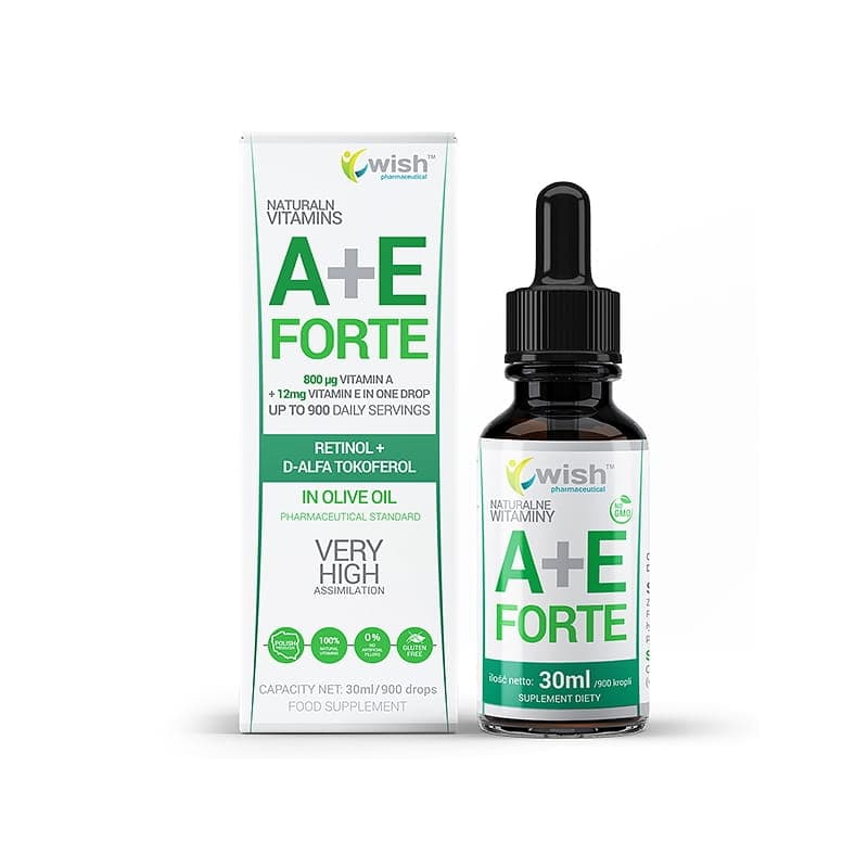 Wish Naturalna Witamina A+E Forte en gotas 30ml – Wish empaque