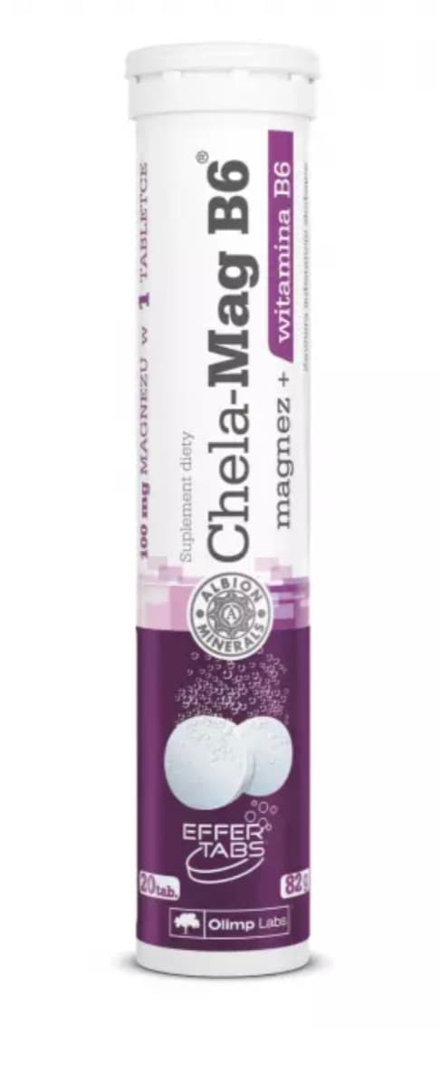 Olimp Chela - Mag B6 20 brustabletter med apelsinsmak – Olimp Labs empaque
