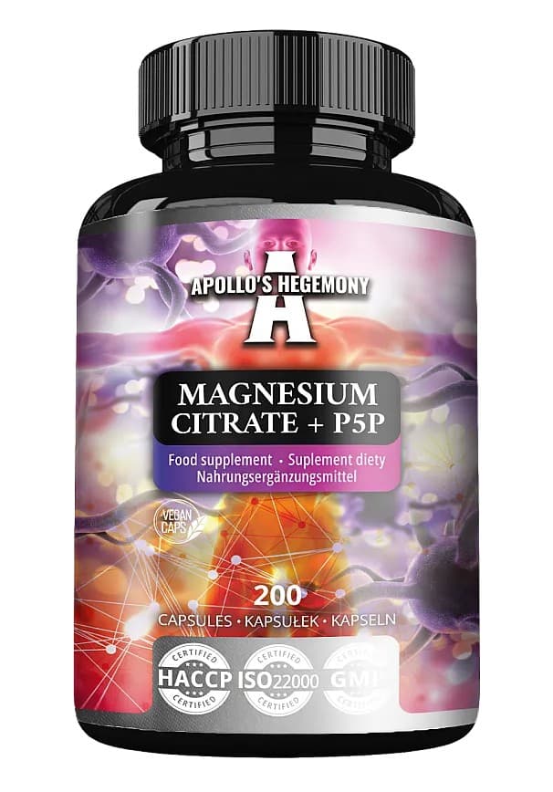 Apollo'S Hegemony - Magnesium Citrate + P5P - 200 kapslar – Apollo'S Hegemony förpackning
