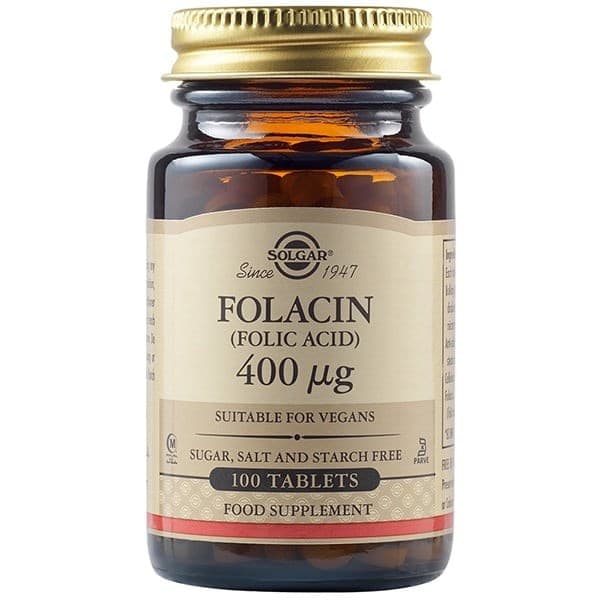 Solgar - Folacin (Folic Acid) - 100 tabletter – Solgar förpackning