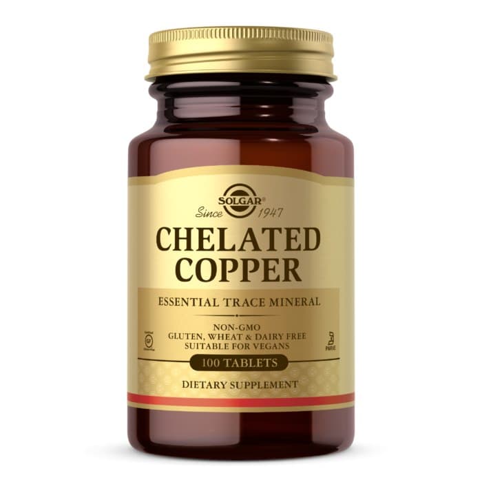 Solgar Chelated Copper 2 mg - 100 tabletter – Solgar förpackning
