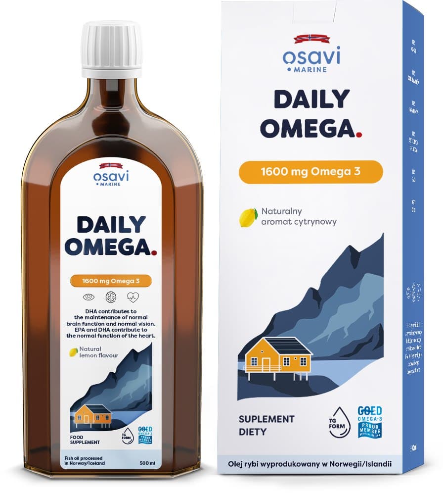 Osavi Natural Lemon Flavor Fiskolja 500ml – Osavi Advanced förpackning