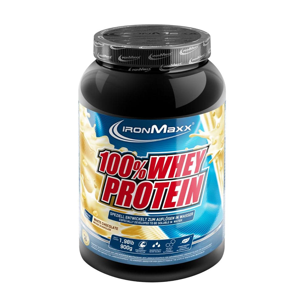 IronMaxx White Chocolate - 900g proteinpulver – IronMaxx förpackning