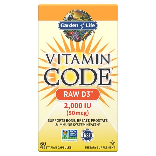 Garden Of Life - Vitamin Code Raw D3 50 mcg - 60 plantaardige capsules