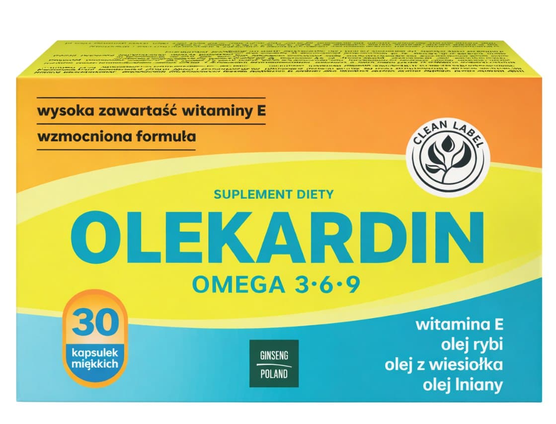 Ginseng Poland - Olekardin Omega 3-6-9 - 30 Kapslar – Ginseng Poland förpackning