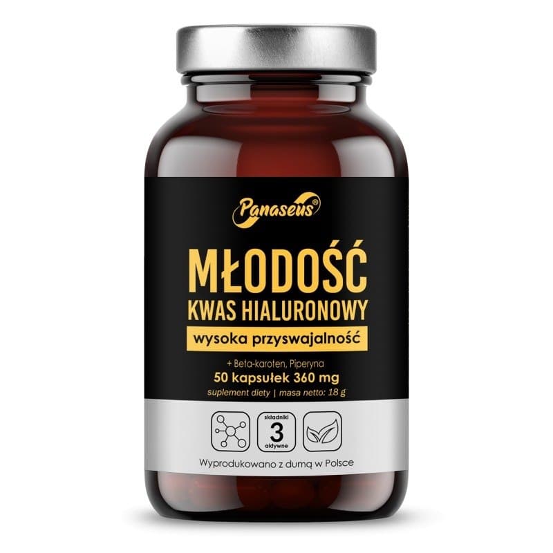 Panaseus Youth Hyaluronic Acid 1000 mcg - 30 kapslar – Panaseus förpackning