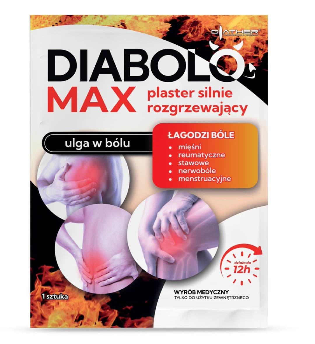 DIATHER Diabolo Max värmande plåster – DIATHER förpackning