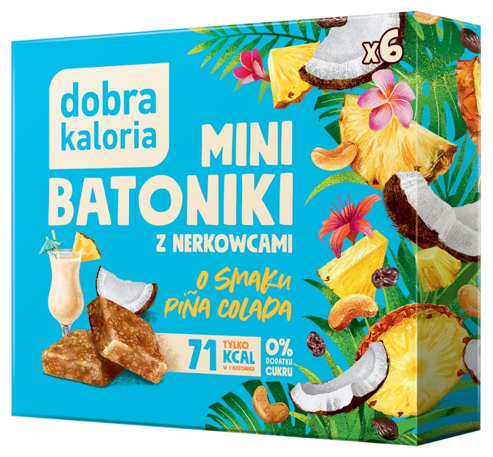 Kubara - Mini Bars Pina Colada Cashew 6X17g | Dobra Kaloria – Kubara förpackning