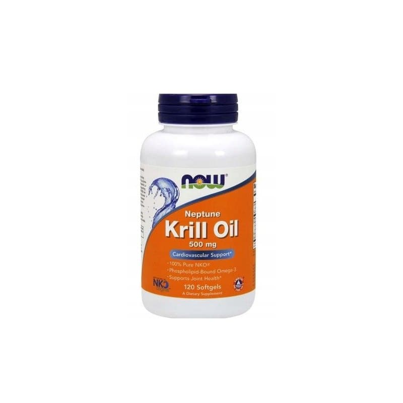 NOW Foods Krill Oil 500mg 120 mjuka kapslar – NOW Foods förpackning