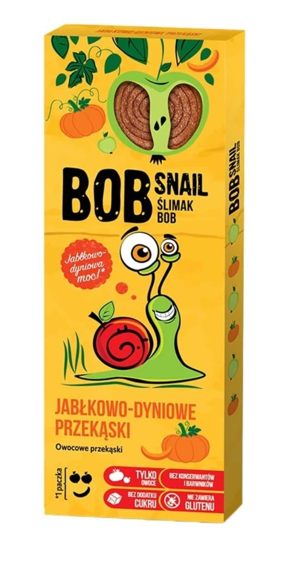 BOB SNAIL Äpple & Pumpa Snack 30 g | EKO WITAL – BOB SNAIL förpackning