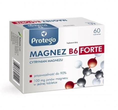 Protego Magnez B6 Forte 60 tabletas | Salvum Lab – Protego empaque