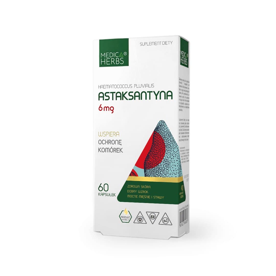 Astaxanthin 6mg - 60 kapslar | Medica Herbs – Medica Herbs förpackning